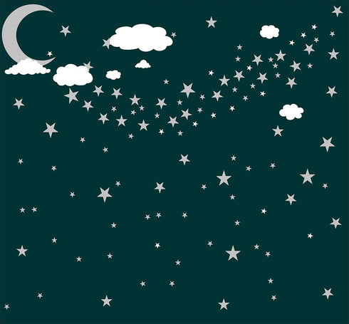 Clouds Decals Moon and Stars Wall Decal Kids Wall Decals Wall Stickers Peel and Stick Removable Wall Stickers Kids Room Decoration Good Night Nurs...