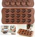 homEdge 15-Cavity Dimpled Heart Shape Chocolate Mold, Silicone Dimpled Valentine Heart Chocolate Gummy and Candy Mold...