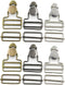 6 Sets Overall Buckles Metal Suspender Replacement Buckles with Rectangle Buckle Slider and No-Sew Buttons for Overalls Bib Pants Trousers Jeans (...