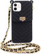 LUVI Compatible with iPhone 12 Mini Wallet Case with Crossbody Strap Lanyard Neck Strap Credit Card Holder with Purse Handbag Shoulder Strap Silic...