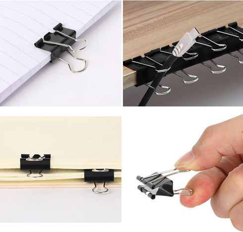 JANYUN Mini Binder Clips, 150Pcs15 mm /0.6 Inch Small Paper Clamps Metal Clips for Office School Home Supplies (Black)...