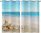 ALALAL Beach Bathroom Curtains, Summer Tropical Starfish Seashell Kitchen Curtains, Grommet Privacy Curtain for Small Window, Café, Bath, Laundry,...