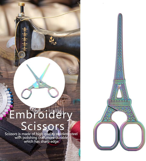 Eiffel Tower Scissors, Stainless Steel DIY Fashionable Sewing Shears Art Work Dresser Embroidery Tool (multicolour)...