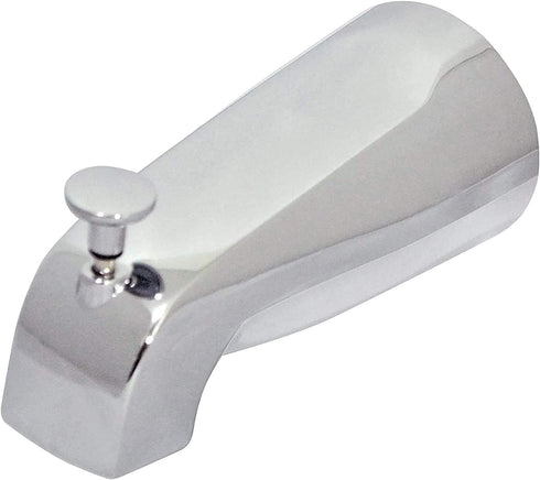 Tub Spout with Front Diverter, 1/2 inch IPS Female Front End Thread, 5-1/4 inch Overall Length, for 4 inch to 4-3/8 inch Length Galvanized Pipe Ni...