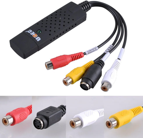 UCEC RCA to USB Converter, USB 2.0 Audio Video Capture Card Device for PC, Analog to Digital Video Converter, VHS VCR TV to DVD Converter Support ...
