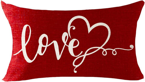QINU KEONU Quote Inspirational Give Thanks I Love You Most Valentine's Day Birthday Gift Cotton Linen Throw Pillow Case Cushion Lumbar Cover Home ...