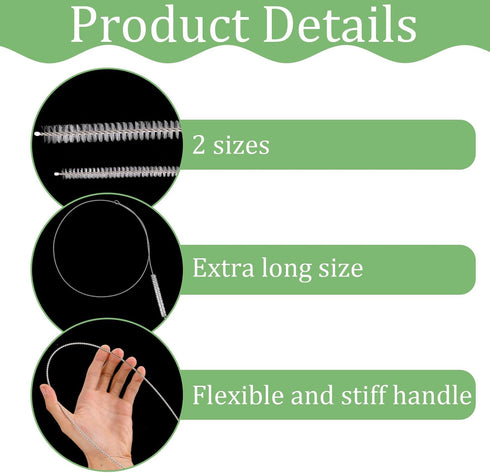 4Pcs 40In Long Straw Cleaner Brush Stainless Steel Long Pipe Cleaners with Nylon Bristles Aquarium Brush for,Pipe Cleaner,Home Kitchen...