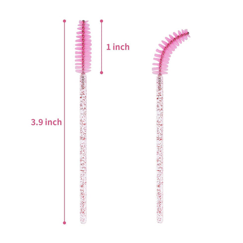 CHEFBEE 100PCS Disposable Eyelash Brush, Mascara Wands Makeup Brushes Applicators Kits for Eyelash Extensions and Eyebrow Brush with Container (Li...