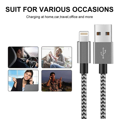Short iPhone Charger Cable 4Pack,1FT Lightning to USB Braided Data Sync Fast Charger Cord Compatible with iPhone 12 Pro Max/12/11/11 Pro Max X XS ...