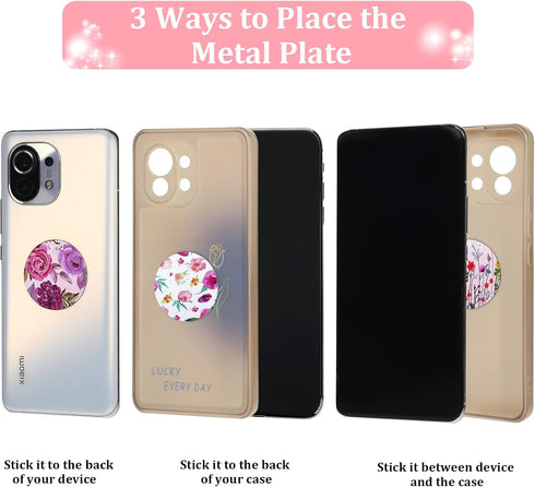 8 Pcs Phone Magnet Car Metal Plate Mount Metal Plate for Cell Holder Magnetic Car Mount Compatible with Magnetic Car Mounts Replacement Sticker(Fl...