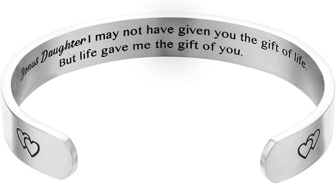 Sunflower Jewellery Daughter Mother Gift Bracelets Wide Cuff Bangle Inspirational Bracelets for Women Mom Personalized Message Engraved Cuff To My...