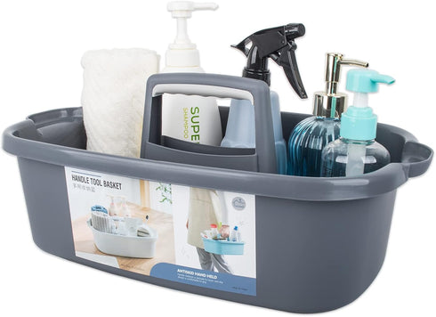 Cleaning Supplies Caddy Portable Shower Basket Supply Organizer with Handle Plastic Bucket Tool Storage for Bathroom, Bedroom, Kitchen, College Do...