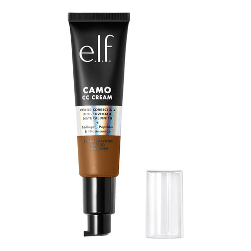 e.l.f. Camo CC Cream, Color Correcting Medium-To-Full Coverage Foundation with SPF 30, Deep 530 W, 1.05 Oz (30g)...