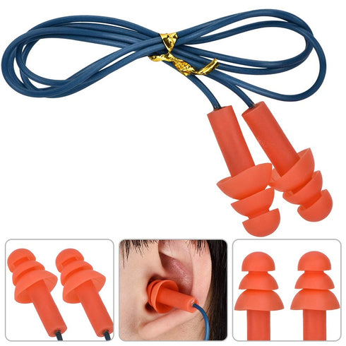 Corded Silicone Noise Reduction Ear Plugs?Metal Detectable Hearing Protection Ear Plugs?Noise Reduction Earplugs...