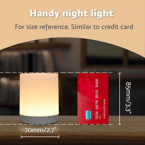 Mini Night Light, Soft Dim Lamp, Small Cordless Touch Night Light Dimmable Portable Rechargeable Battery Operated, Wireless Bedside Table Lamps fo...