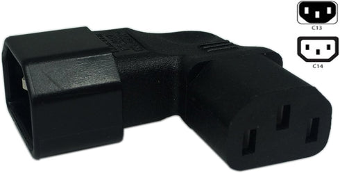 Cerrxian Left Angle IEC 320 C14 3 Pin Male to C13 Female PDU PSU UPS Power Extension Adapter Receptacle for LCD LED TV Wall Mount...