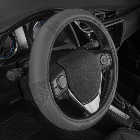 Motor Trend Perforated Microfiber Leather Steering Wheel Cover for Cars Trucks SUVs Vans, Sporty Racing Improved Grip Anti-Fatigue Ergonomic Desig...
