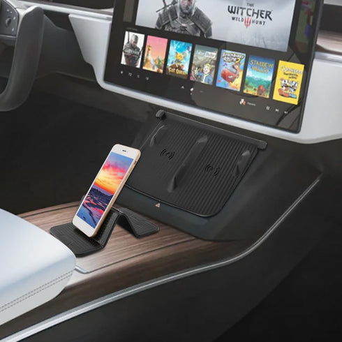 Model 3 Wireless Charger Pad, Center Console Anti-Skid Pad Cover, Non Slip Dashboard Wireless Charging Mat, for Wireless Charging Pad(Black)...