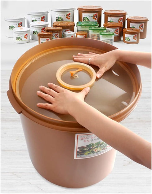 E-Jen Premium Kimchi, Sauerkraut Container Probiotic Fermentation with Inner Vacuum Lid Round (0.4 gal/ 1.5L)...