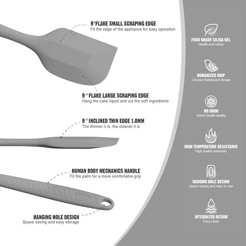 Permanent Warranty Silicone Small Spatula 1 PCS Heat Resistant Silicone Spatula Cooking for Nonstick Cookware Kitchen Gadgets Small Spatula Grey...