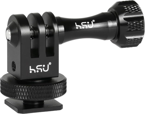 HSU Aluminum Cold Shoe Mount Adapter, 1/4-20 Screw Hole Tripod Mount Adapter for GoPro Hero 12/11/10/9/8/7/6, DJI Osmo Action AKASO, Applicable fo...
