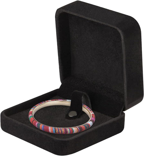 LETURE 2 Pieces Classic Velvet Bracelet Bangle Gift Box, Jewelry Box Bracelets Display Storage Case for Gift, Wedding, Engagement, Proposal, Birth...