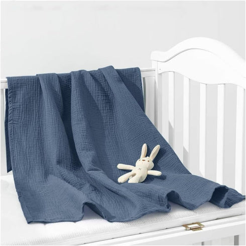 Dusty Blue Receiving Blankets for Boys, Muslin Cotton Baby Swaddle Blanket 47 x 47 inches, Wrap Swaddles for Newborns Baby Essentials (42-09)...