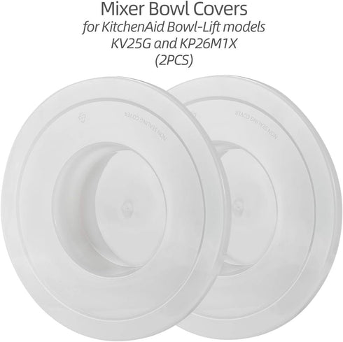 Upgrade Mixers Bowl Covers for Kitchen aid accessories attachments, Fits Stainless Steel Bowl Lift Stand Mixers 5-6 Quart Models KV25G KP26M1X (2 ...
