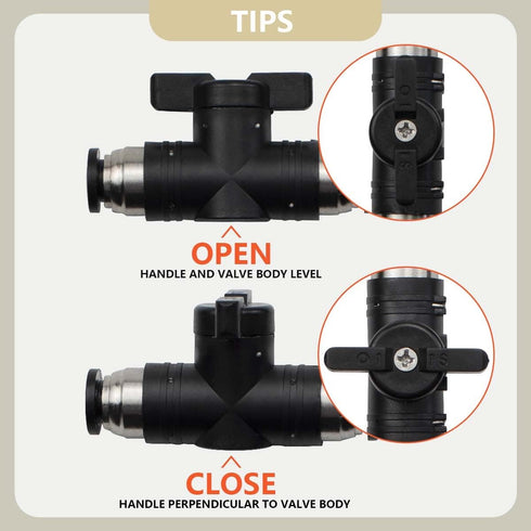 3 Pcs 6mm Pneumatic Ball Valve Push to Connect Fittings BUC Air Flow Control Valve Straight Quick Connect Air Hose Fittings...