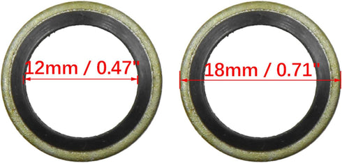 X AUTOHAUX 20pcs Engine Oil Crush Washers Drain Plug Gaskets 12mm ID. 18mm OD. Bronze Tone for Car...