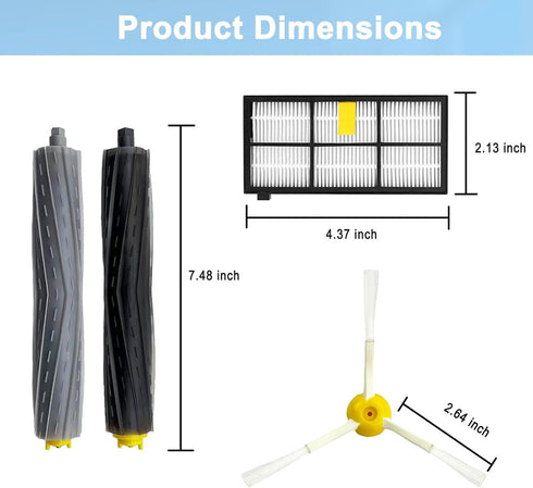 14 Pack Roomba 800 900 Series Replacement Parts for irobot Roomba 805 960 860 861 866 870 880 890 900 960 980 981 985 Robot Vacuum, 2 Debris Extra...