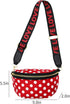 Kids Nylon Waist Bag Cute Polka Dot Small Fanny Pack Belt Bag Phone Purse for Women Girls Sport Running Travel Festival Red...