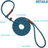 7FT Slip Lead Control Dog Leash, 1/4 Inch Diameter Durable Nylon Rope Training Lead for Small Medium Dog No Pull (Blue, 7’ x 1/4")...