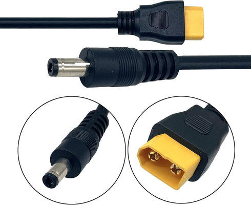 2Packs XT60 Adapter Cable XT60 Charging Cable XT60 Male Bullet Connector to Male DC 5.5mm X 2.5mm Power Cable for Fatshark Skyzone FPV Monitor Pow...