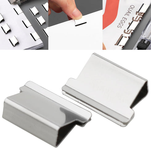 100PCS Paper Clip Dispenser Refill Clip Reusable Metal Clip Silver Loose Leaf Binder for Binding Document and Storing Question Paper and Photograp...