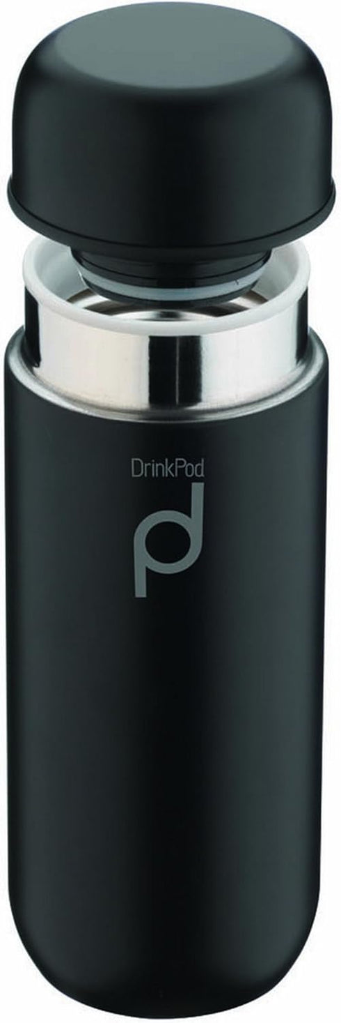 Drinkpod Grunwerg HCF-200BK Vacuum Insulated Capsule Flask, Stainless Steel, Black, 200ml...
