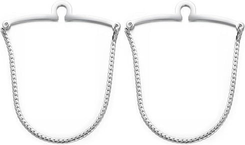 Men's Gold Silver Tie Chain Set Classic 2Pcs Double Chain Necktie Chains Business Wedding Jewelry Gift...