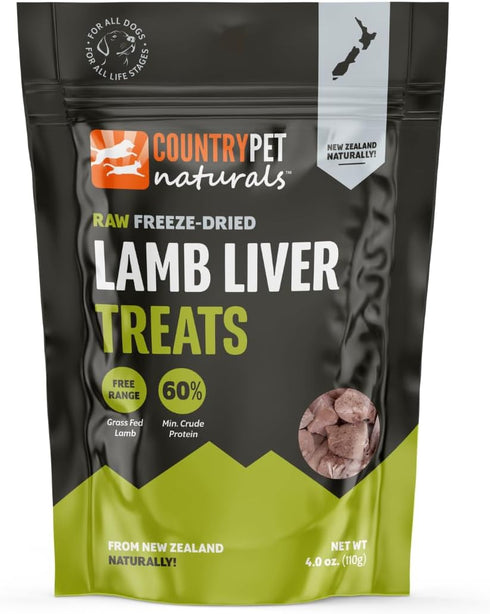Raw New Zealand Freeze Dried Lamb Liver Treats- Single Ingredient Human Grade 100% Natural Grass Fed Free Range, 60% Protein, Humanely Raised, Min...