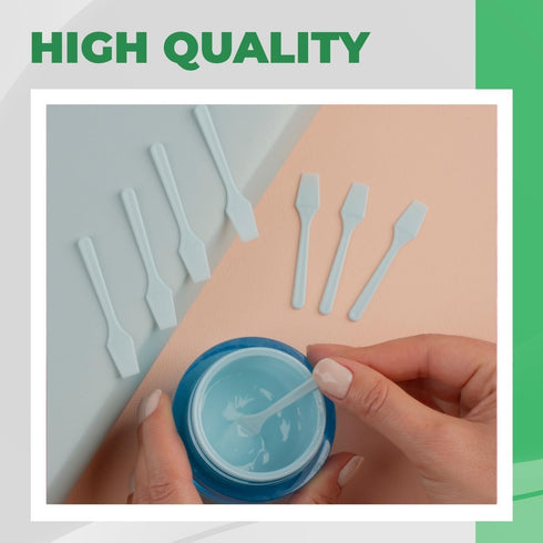500 Pack 2.5 Inch Cosmetic Spatulas - Small Plastic Spatula for Cosmetics, Creams, & Crafts | Makeup Spatula or Multipurpose Mini Applicator for M...