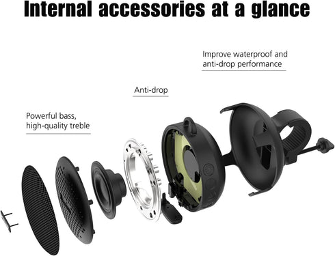 Upgraded Compact Portable Bluetooth 5.0 Wireless Bike 5W/8W Stereo Speaker, IP67 Waterproof Outdoor &10h Play Time, Advanced Class D Amplifier & B...
