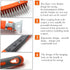 Wire Brush Set 2 Pcs Stainless Steel and Carbon Wire Scratch Brush with Advanced 14" Long Rubber Handle for Cleaning Rust Paint Remover, Welding, ...