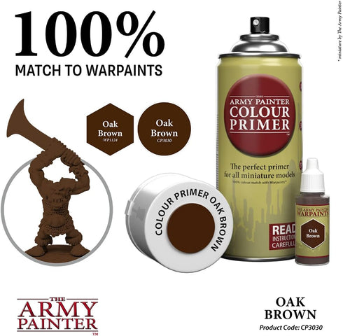 The Army Painter Color Primer Spray Paint - Acrylic Spray Undercoat for Miniature Painting - Spray Primer for Plastic Miniatures (Oak Brown)...