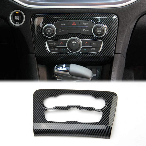 crosselec Carbon Fiber Central control Air conditioning A/C panel cover tirm for Dodge Charger 2015+ (black)...