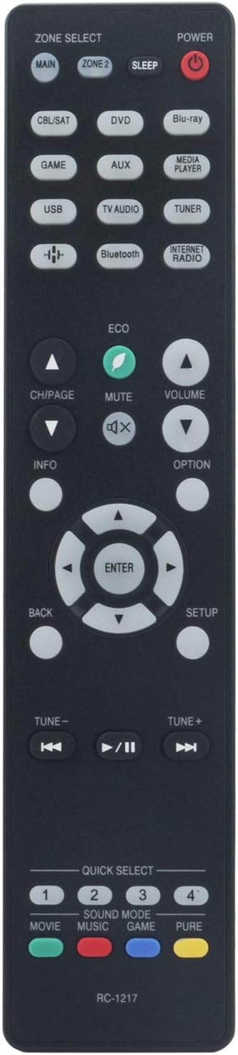 RC-1217 Remote Control Replacement - WINFLIKE RC 1217 Replace Remote Control fit for Denon AV Receiver AVR-S730H AVR-X1400H RC1217 Remote Controll...