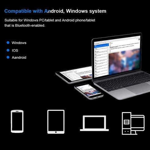 Ultra-Slim Bluetooth Keyboard, Portable Bluetooth Keyboard with Touchpad for Windows PC Android Phone Tablet...