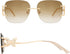 Oversized Rimless Sunglasses for Women Men Square Butterfly Y2k Sun Glasses AP3678...