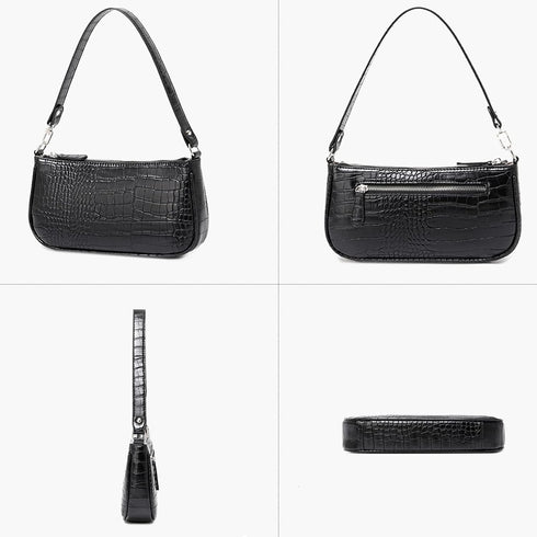 Small Shoulder Bags for Women Retro Classic Tote Purse Handbag Crocodile Pattern Clutch...