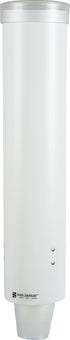 San Jamar Medium Pull-Type Cup Dispenser 4-10 Oz. Cups with Flip Cap for Restaurants, Dining Halls, and Fast Food Plastic, 16 Inches, White...