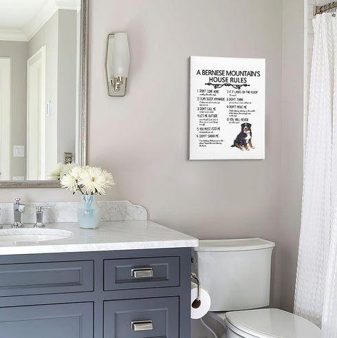 PHAMTE A Great Dane’s House Rules Wall Art, Funny Great Dane Dog Quote Print Framed Canvas Painting Artwork Home Bedroom Living Room Girls Room De...