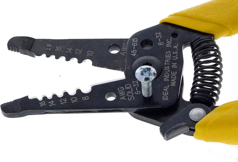 IDEAL Electrical 45-615 Reflex Super T Stripper - 8-18 AWG Solid, Yellow, Wire Stripper, Plier Nose, Slide Lock, Textured Grips...